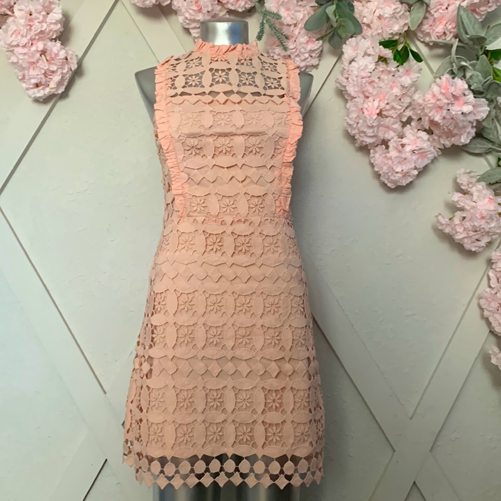 SugarLips crochet dress creamy peach summer